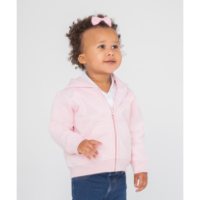 Zip-through hoodie - Pale Pink 6/12 Months